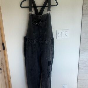 Superdry Black Denim Overalls Size 10